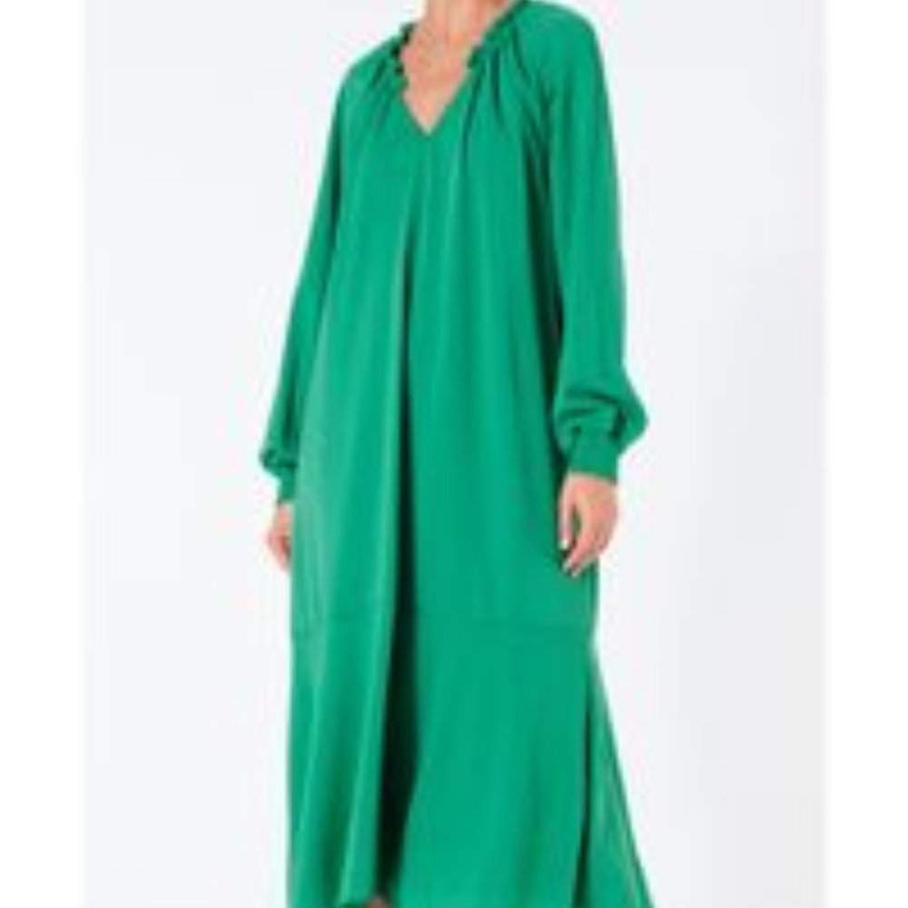 Tibi Savanna Crepe Split Neck Dress with Slip (NWOT, Size 10)